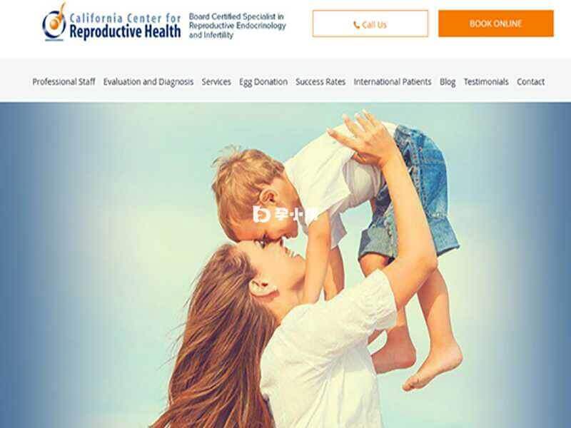 美国加州生殖健康中心（CCRH）官网主页