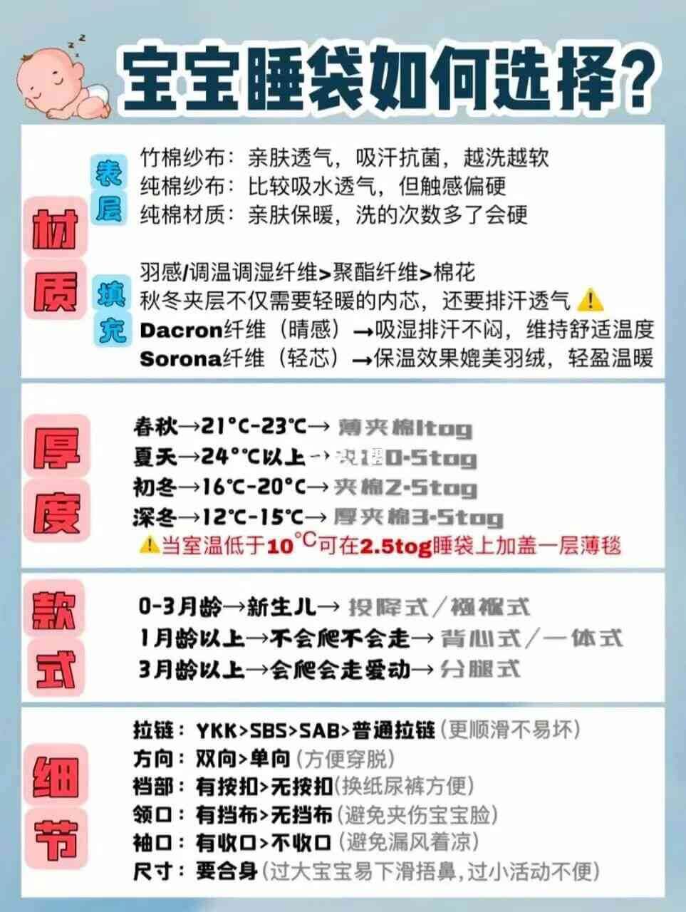 宝宝睡袋可以选择竹棉纱布