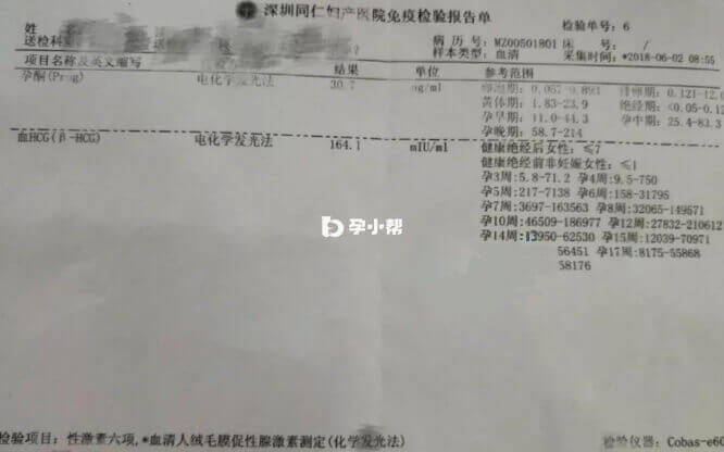 深证同仁妇产报告单