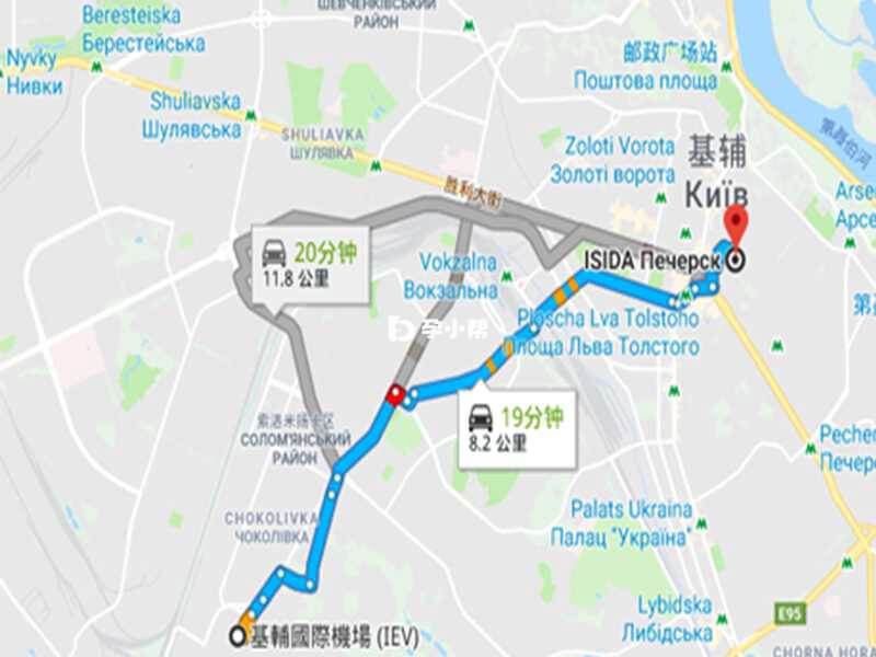 基普国际机场到诊所详细路线图